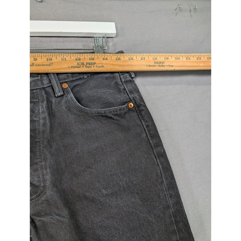 Levis 501 Original Fit Jeans Mens 33x32 Black Straight Leg Button Fly Denim